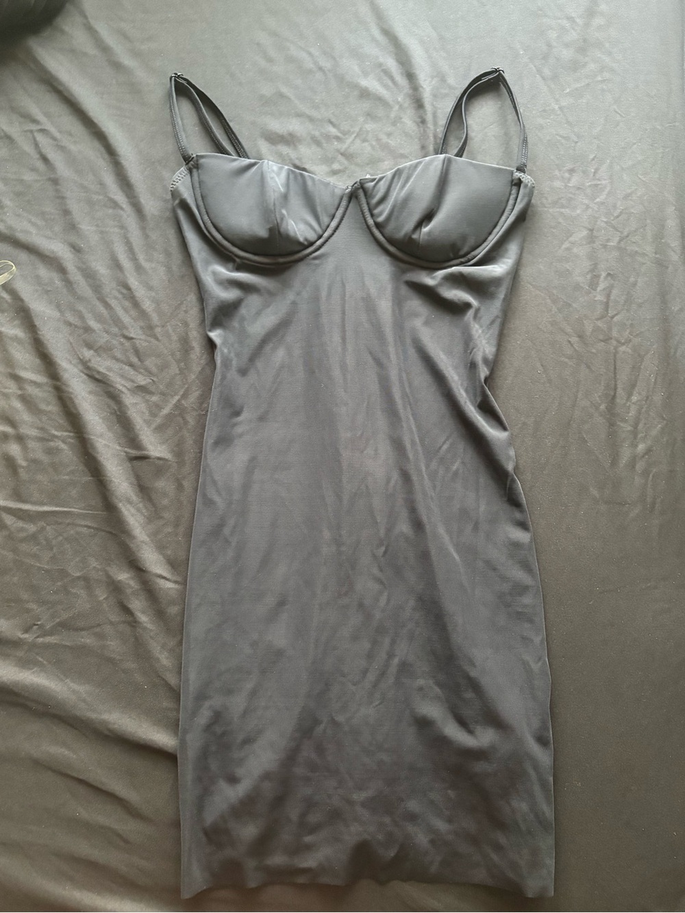 Black Underwire Slip Dress with Supportive Cups - Women Intimates